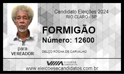 Candidato FORMIGÃO 2024 - RIO CLARO - Eleições