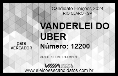 Candidato VANDERLEI DO UBER 2024 - RIO CLARO - Eleições