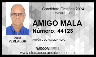 Candidato AMIGO MALA 2024 - IRAPURU - Eleições