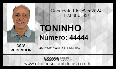 Candidato TONINHO 2024 - IRAPURU - Eleições