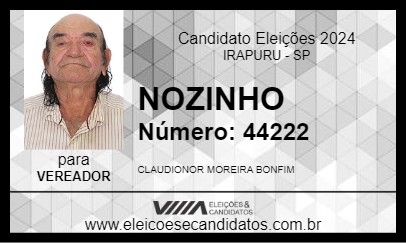 Candidato NOZINHO 2024 - IRAPURU - Eleições