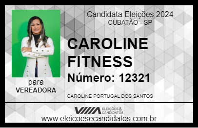 Candidato CAROL FITNESS 2024 - CUBATÃO - Eleições