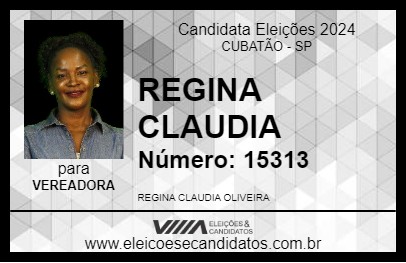 Candidato REGINA CLAUDIA 2024 - CUBATÃO - Eleições