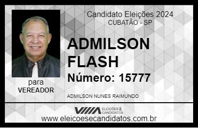 Candidato ADMILSON FLASH 2024 - CUBATÃO - Eleições