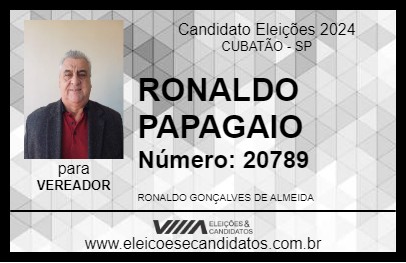 Candidato RONALDO PAPAGAIO 2024 - CUBATÃO - Eleições