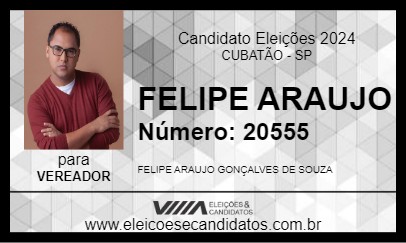 Candidato FELIPE ARAUJO 2024 - CUBATÃO - Eleições