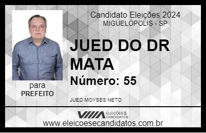 Candidato JUED DO DR MATA 2024 - MIGUELÓPOLIS - Eleições