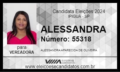 Candidato ALESSANDRA 2024 - IPIGUÁ - Eleições