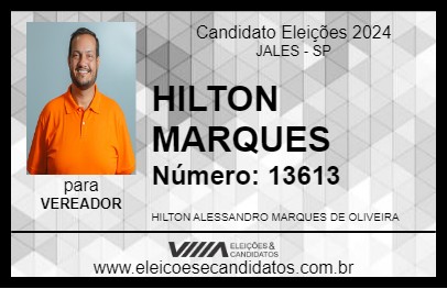 Candidato HILTON MARQUES 2024 - JALES - Eleições