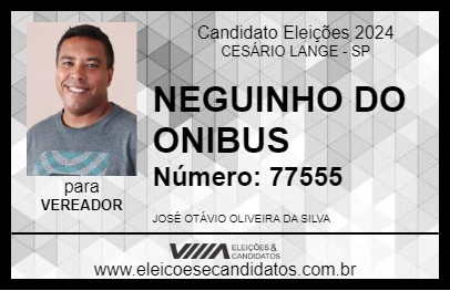 Candidato NEGUINHO DO ONIBUS 2024 - CESÁRIO LANGE - Eleições