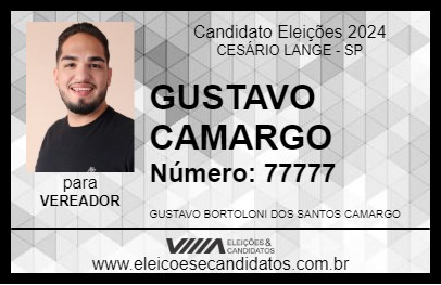 Candidato GUSTAVO CAMARGO 2024 - CESÁRIO LANGE - Eleições