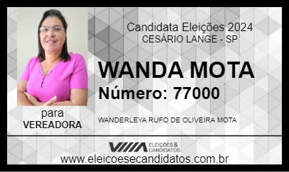 Candidato WANDA MOTA 2024 - CESÁRIO LANGE - Eleições