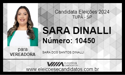 Candidato SARA DINALLI 2024 - TUPÃ - Eleições