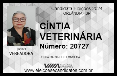 Candidato CÍNTIA VETERINÁRIA 2024 - ORLÂNDIA - Eleições