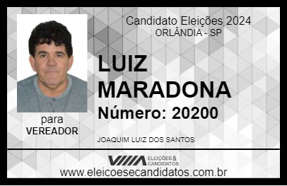 Candidato LUIZ MARADONA 2024 - ORLÂNDIA - Eleições