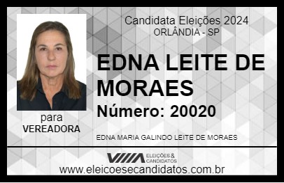 Candidato EDNA LEITE DE MORAES 2024 - ORLÂNDIA - Eleições