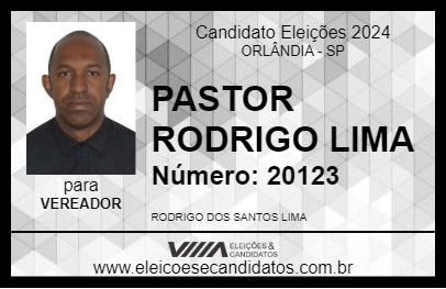 Candidato PASTOR RODRIGO LIMA 2024 - ORLÂNDIA - Eleições