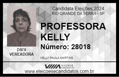 Candidato PROFESSORA KELLY 2024 - RIO GRANDE DA SERRA - Eleições