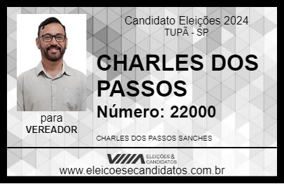 Candidato CHARLES DOS PASSOS 2024 - TUPÃ - Eleições