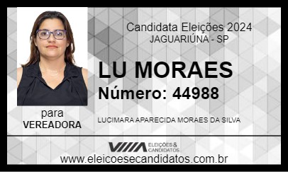 Candidato LU MORAES 2024 - JAGUARIÚNA - Eleições