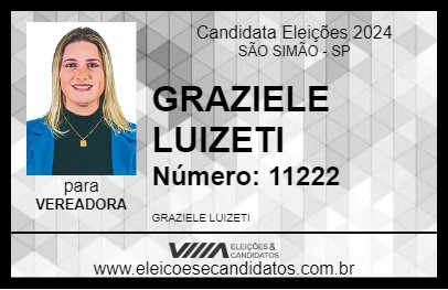 Candidato GRAZIELE LUIZETI 2024 - SÃO SIMÃO - Eleições