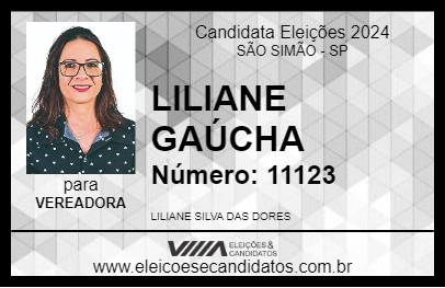 Candidato LILIANE GAÚCHA 2024 - SÃO SIMÃO - Eleições