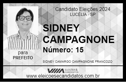 Candidato SIDNEY CAMPAGNONE 2024 - LUCÉLIA - Eleições