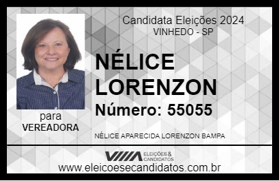 Candidato NÉLICE LORENZON 2024 - VINHEDO - Eleições