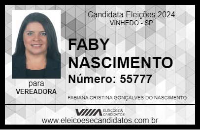 Candidato FABY NASCIMENTO 2024 - VINHEDO - Eleições