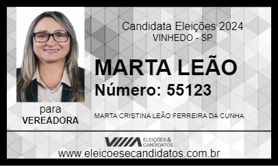 Candidato MARTA LEÃO 2024 - VINHEDO - Eleições