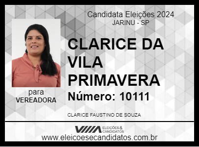 Candidato CLARICE DA VILA PRIMAVERA 2024 - JARINU - Eleições