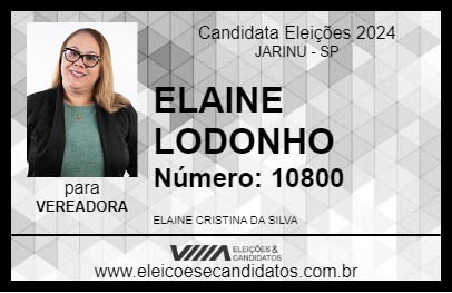 Candidato ELAINE LODONHO 2024 - JARINU - Eleições