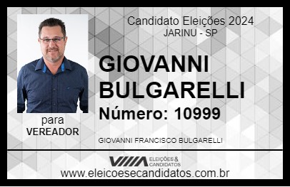 Candidato GIOVANNI BULGARELLI 2024 - JARINU - Eleições