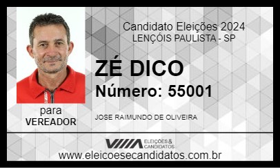 Candidato ZÉ DICO 2024 - LENÇÓIS PAULISTA - Eleições