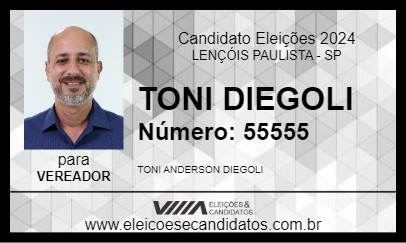 Candidato TONI DIEGOLI 2024 - LENÇÓIS PAULISTA - Eleições