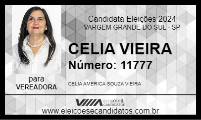 Candidato CELIA VIEIRA 2024 - VARGEM GRANDE DO SUL - Eleições