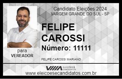 Candidato FELIPE CAROSSI 2024 - VARGEM GRANDE DO SUL - Eleições