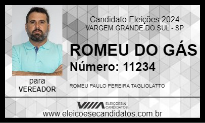 Candidato ROMEU DO GÁS 2024 - VARGEM GRANDE DO SUL - Eleições