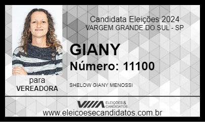 Candidato GIANY 2024 - VARGEM GRANDE DO SUL - Eleições