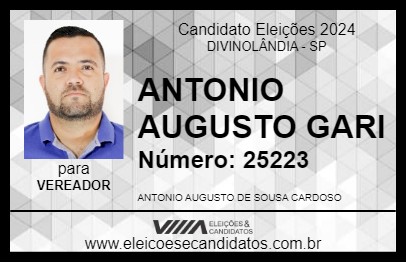 Candidato ANTONIO AUGUSTO GARI 2024 - DIVINOLÂNDIA - Eleições