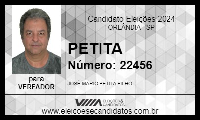 Candidato PETITA 2024 - ORLÂNDIA - Eleições