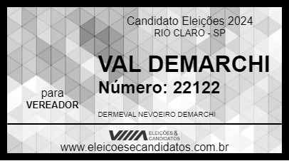 Candidato VAL DEMARCHI 2024 - RIO CLARO - Eleições