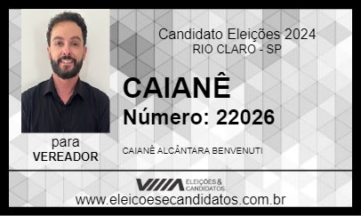 Candidato CAIANÊ 2024 - RIO CLARO - Eleições