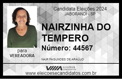 Candidato NAIRZINHA DO TEMPERO 2024 - JABORANDI - Eleições