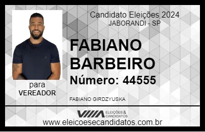 Candidato FABIANO BARBEIRO 2024 - JABORANDI - Eleições