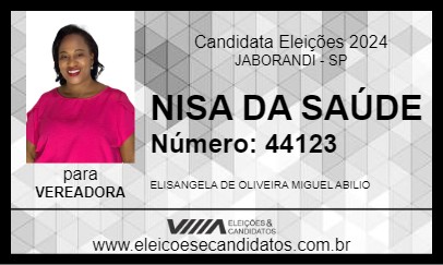 Candidato NISA DA SAÚDE 2024 - JABORANDI - Eleições