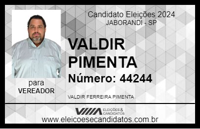 Candidato VALDIR PIMENTA 2024 - JABORANDI - Eleições