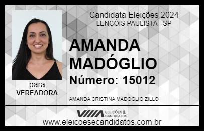 Candidato AMANDA MADÓGLIO 2024 - LENÇÓIS PAULISTA - Eleições