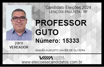 Candidato PROFESSOR GUTO 2024 - LENÇÓIS PAULISTA - Eleições