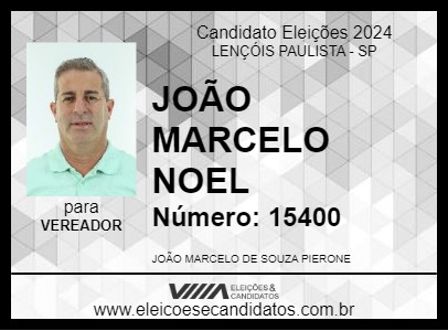 Candidato JOÃO MARCELO NOEL 2024 - LENÇÓIS PAULISTA - Eleições